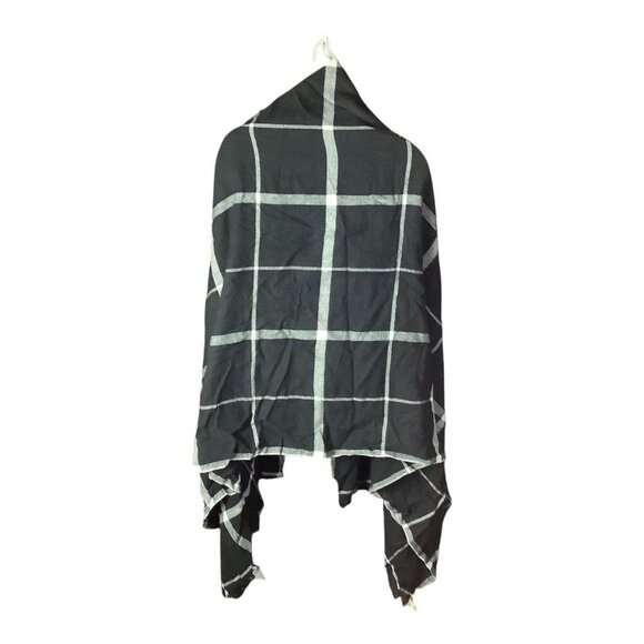 Banana Republic Womens Black & White Plaid Rectangular Wrap Scarf Shawl Acrylic - Picture 2 of 13